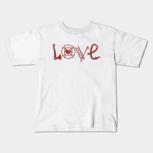 Love Firefighters Kids T-Shirt